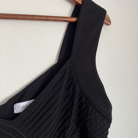 Calvin Klein womens sz 12 black sleeveless midi dress stretchy and sexy. - Picture 5 of 12